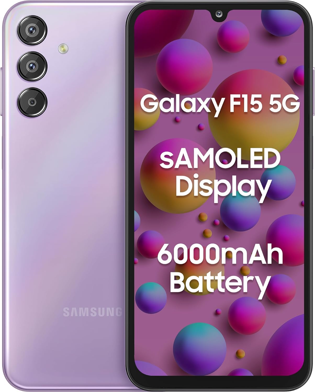 Samsung Galaxy F15 5G (Groovy Violet, 8GB RAM, 128 GB Storage)